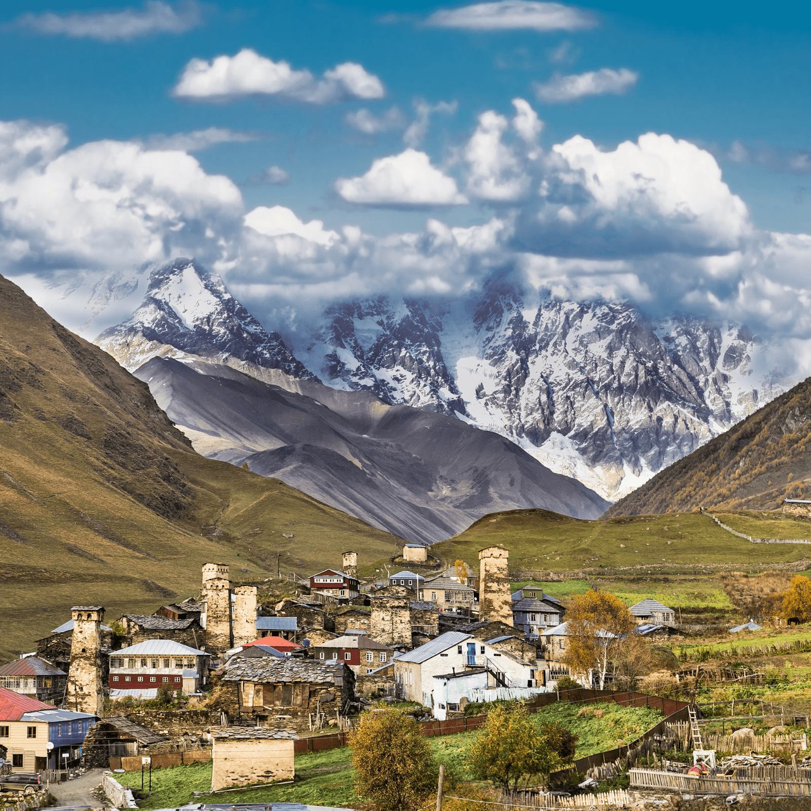 Breathtaking Kazbegi Views: Witness the awe-inspiring beauty of Kazbegi, including the Zhinvali Dam, Ananuri Fortress, Gudauri Panorama, and the iconic Gergeti Trinity Church overlooking Mount Kazbek.