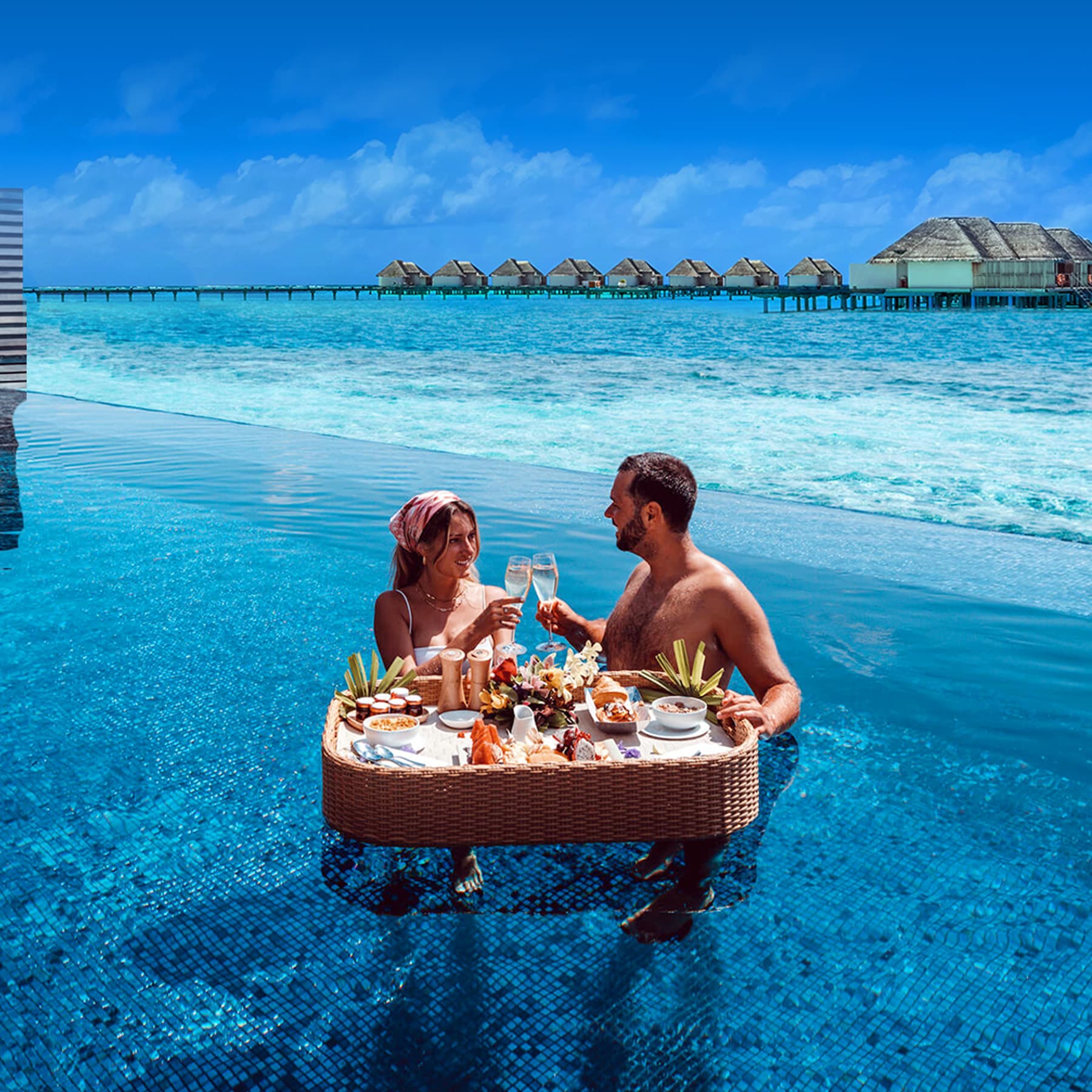 Enjoy a romantic beachfront dinner under the stars.