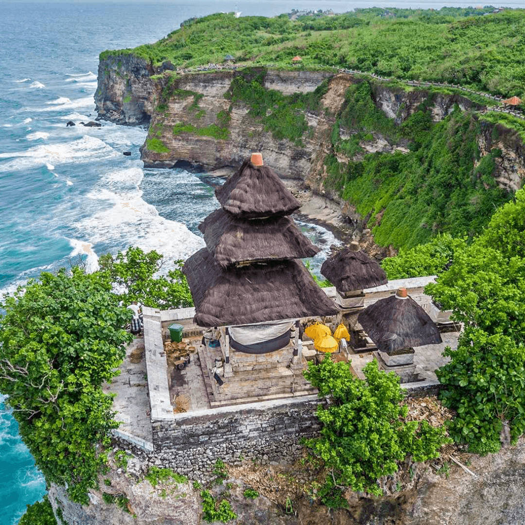 Explore the majestic Uluwatu Temple perched atop a stunning cliff with panoramic views of the ocean. This historical site offers not only spiritual insights but also a breathtaking spot for sunset views, making it a must-visit during your Bali adventure.